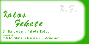 kolos fekete business card